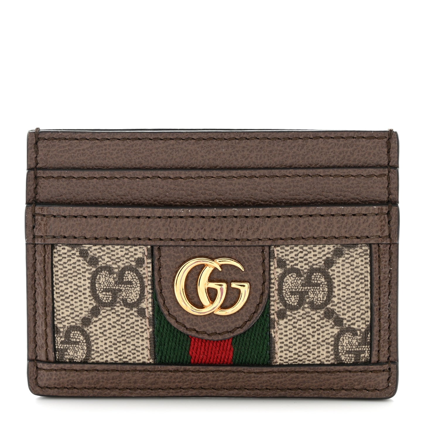 GG Supreme Monogram Ophidia Card Holder Brown