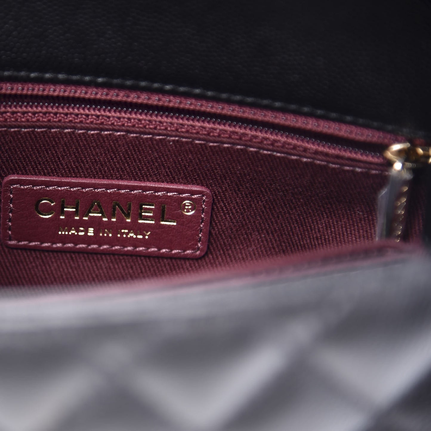 Caviar Quilted Mini Coco Handle Flap Black