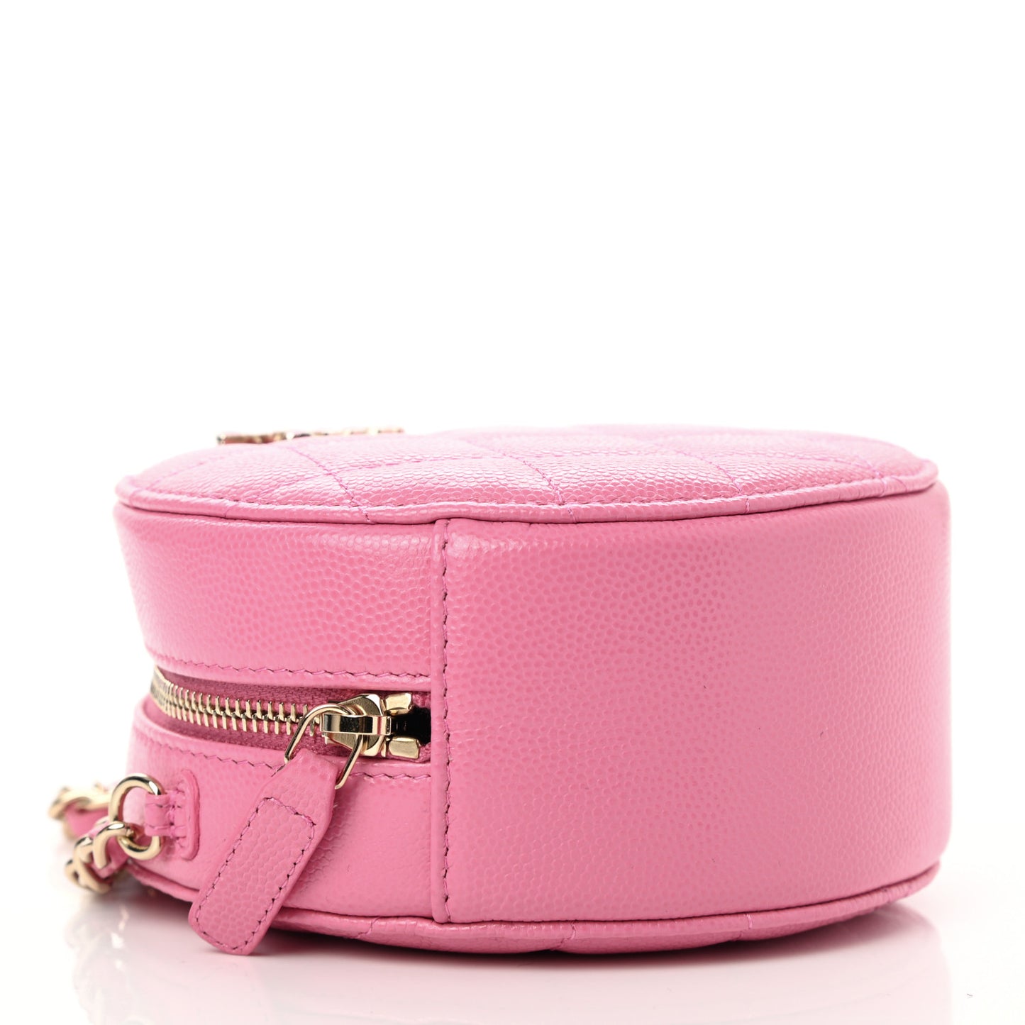 Caviar Quilted Gripoix CC Round Clutch With Chain Pink