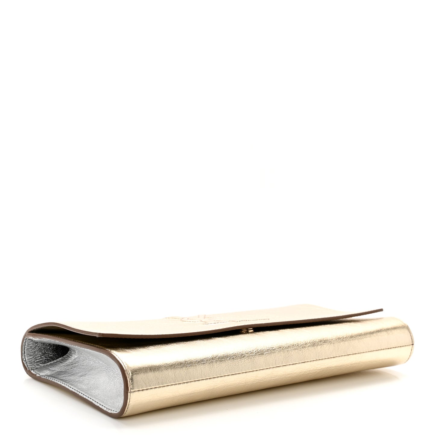 Metallic Calfskin Monogram Large Belle De Jour Clutch Gold