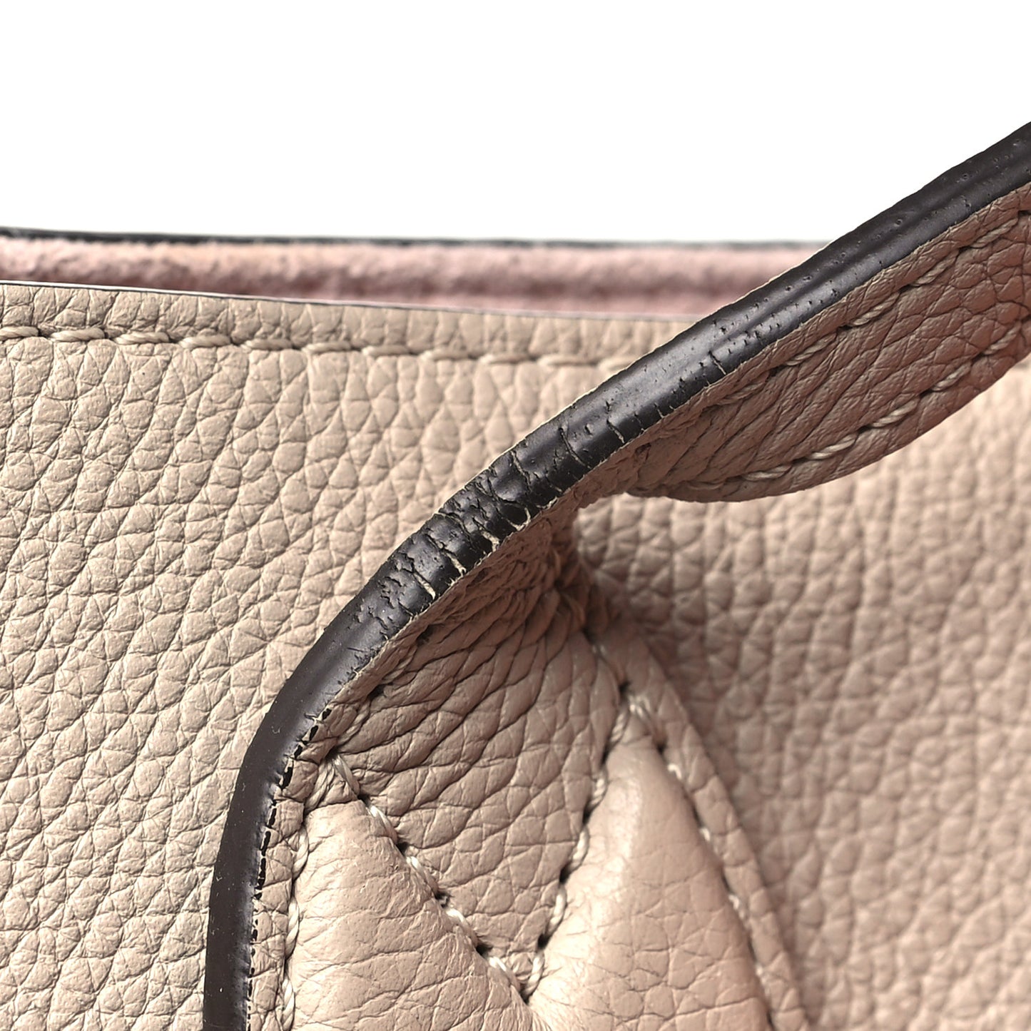 Grained Calfskin Lockme Shopper Greige