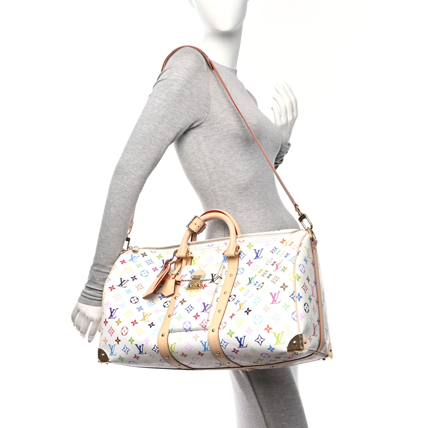Louis Vuitton LV X TM Monogram Multicolor Keepall Bandouliere 45 White 2 of 11