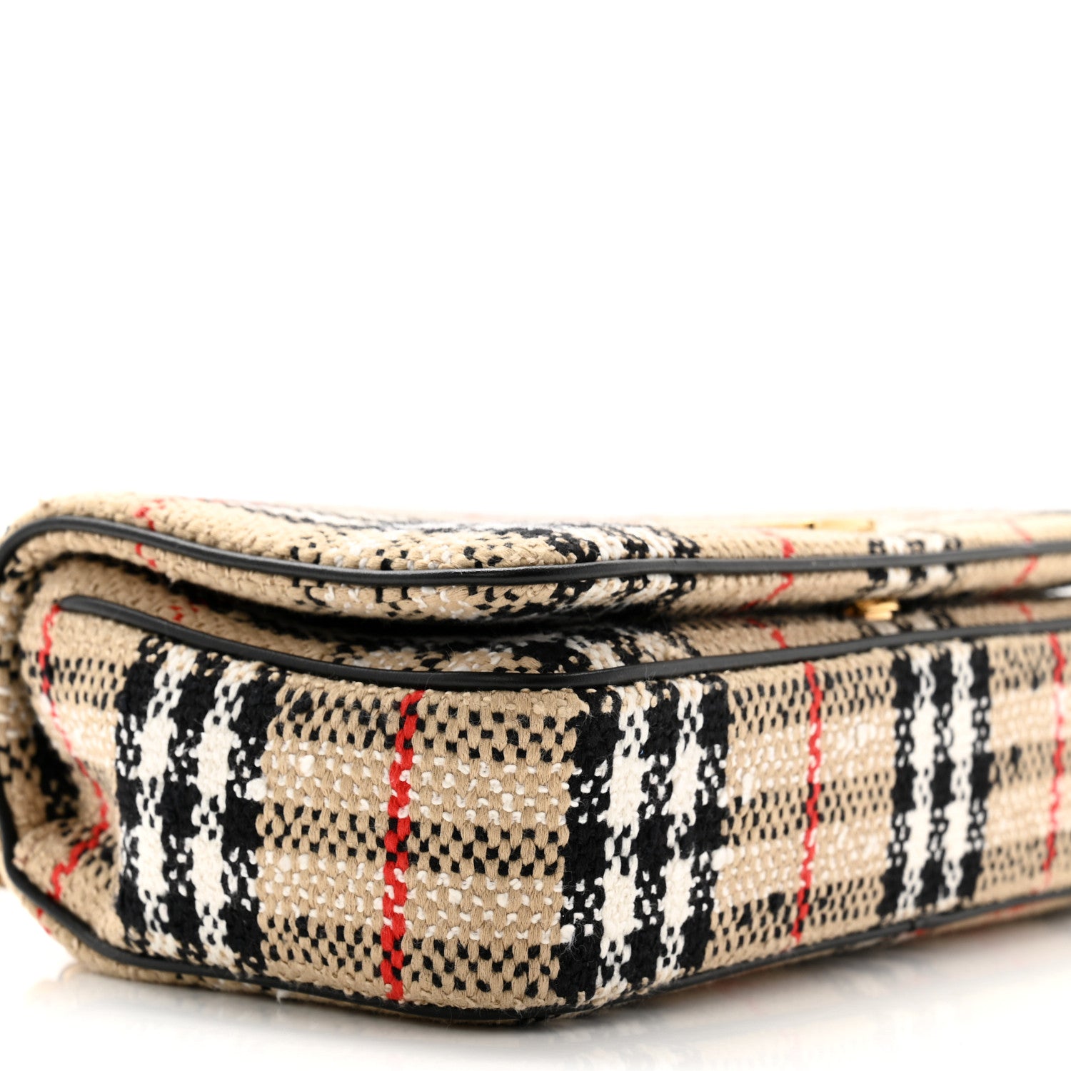 Burberry Calfskin Boucle Check Small Lola Chain Bag Archive Beige 9 of 11