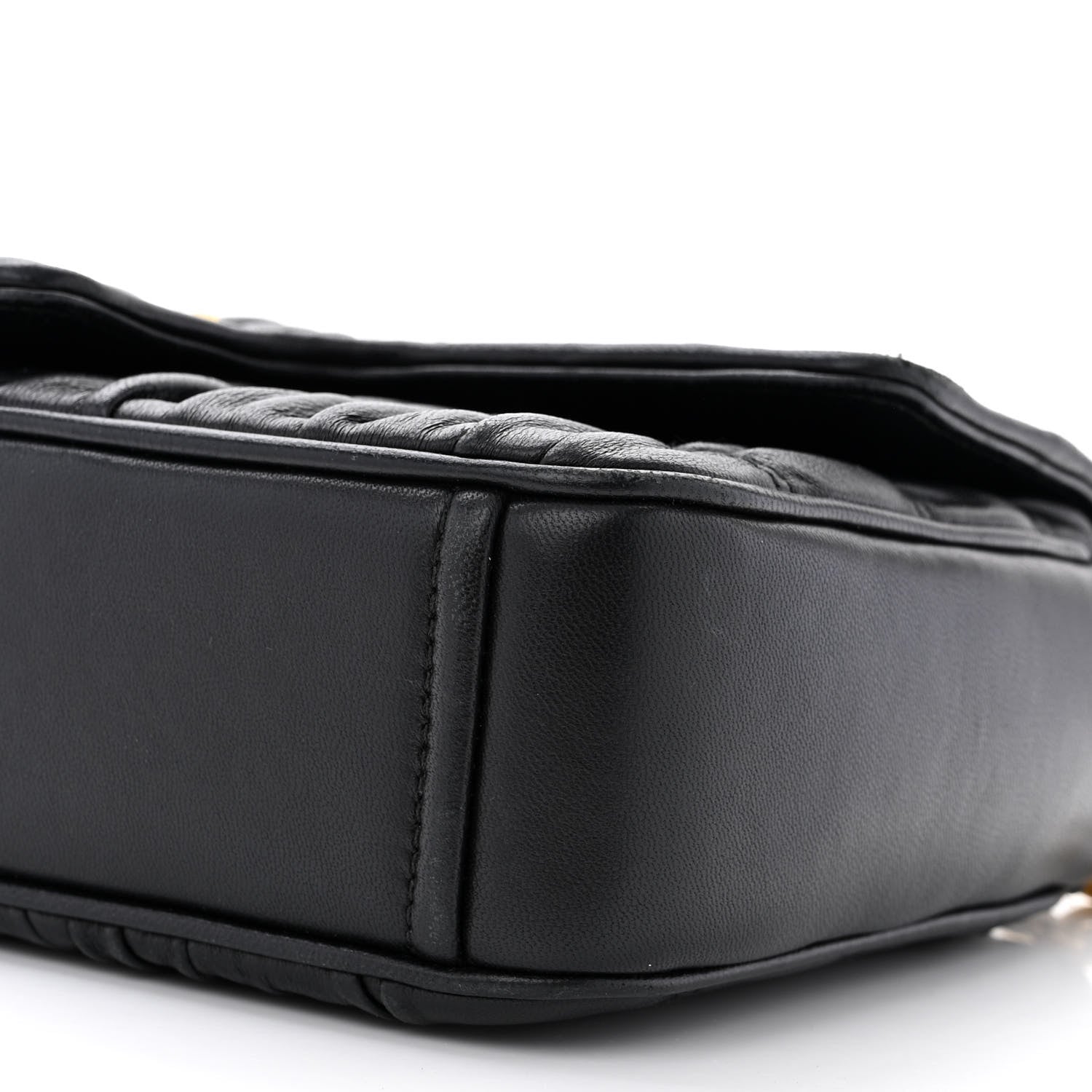 Prada Nappa Gaufre Medium Chain Flap Shoulder Bag Black 11 of 12