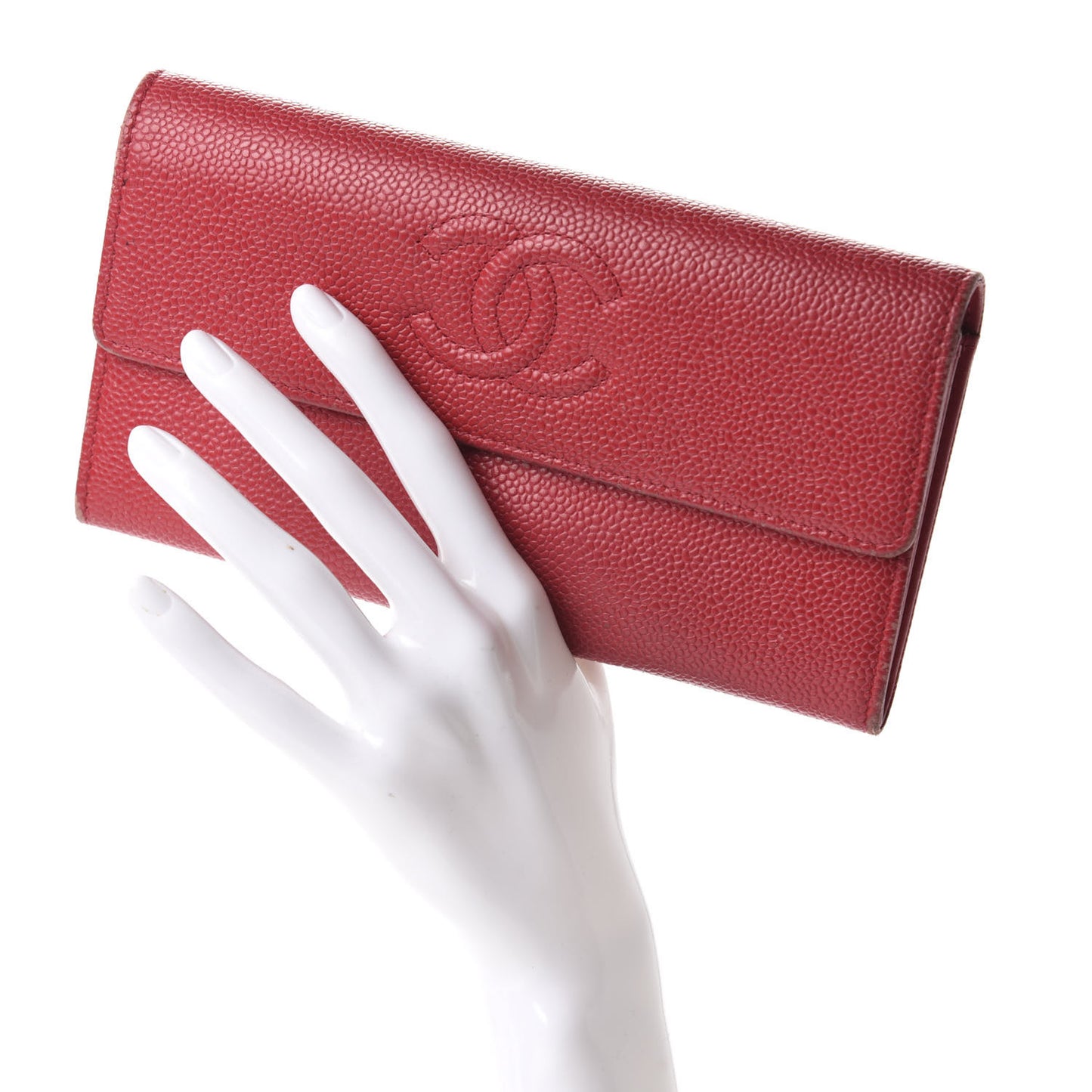 Caviar Timeless CC Large Flap Wallet Red