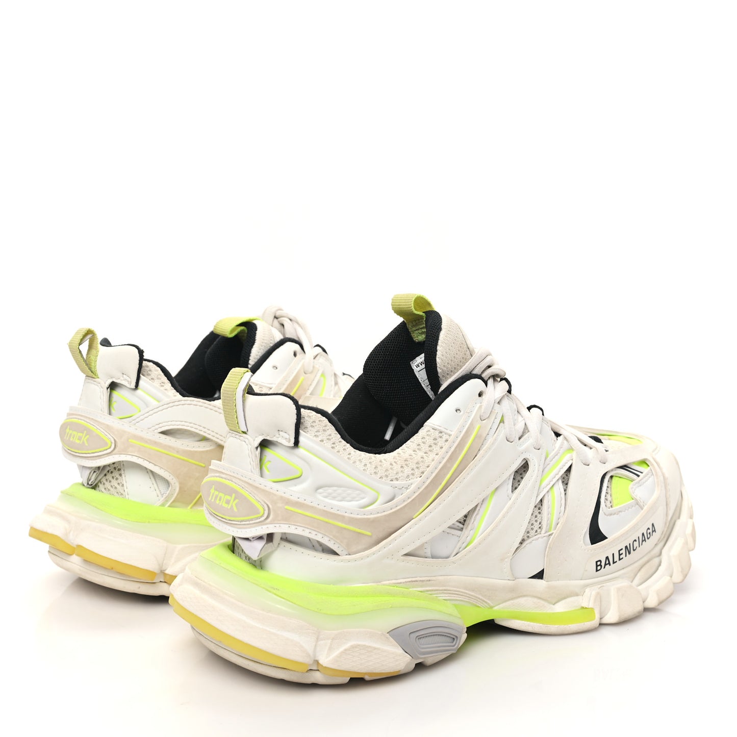 Mesh Worn Out Mens Track Sneakers 39 White Fluo Yellow