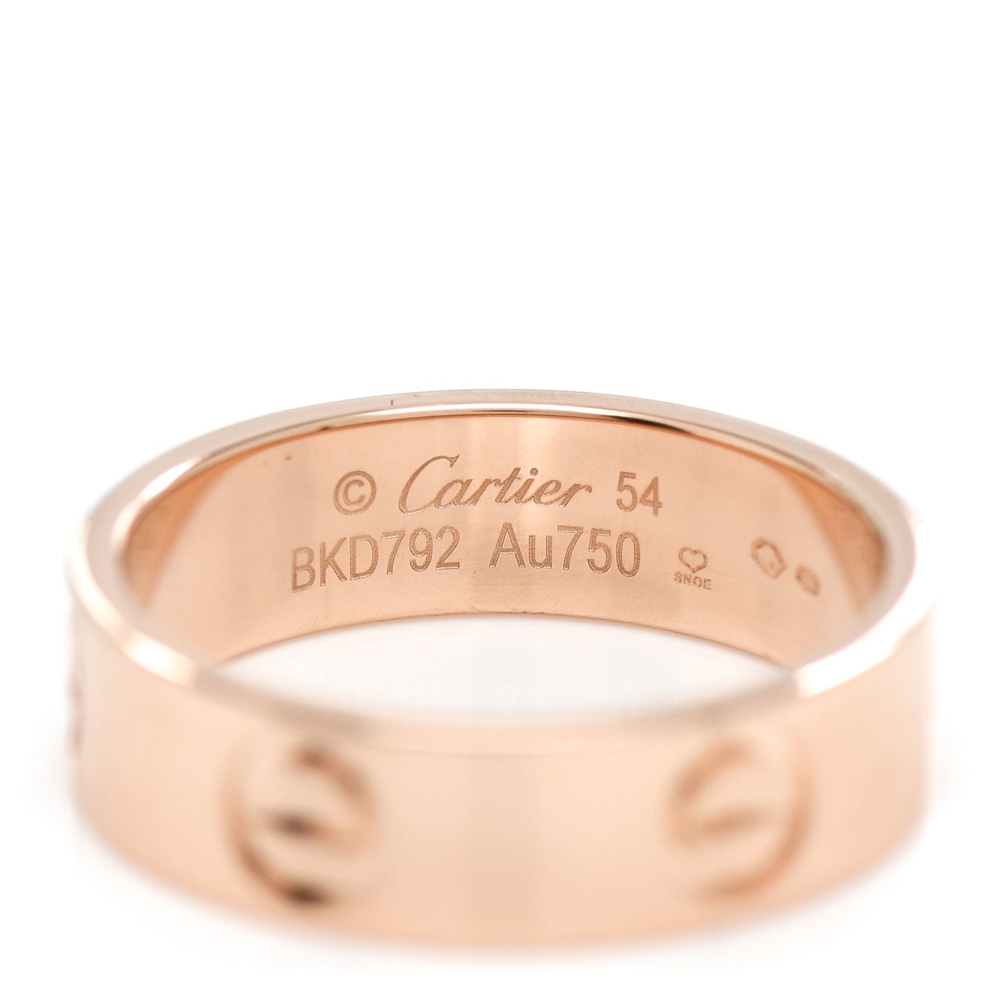 18K Pink Gold 5.5mm LOVE Ring 54 6.75