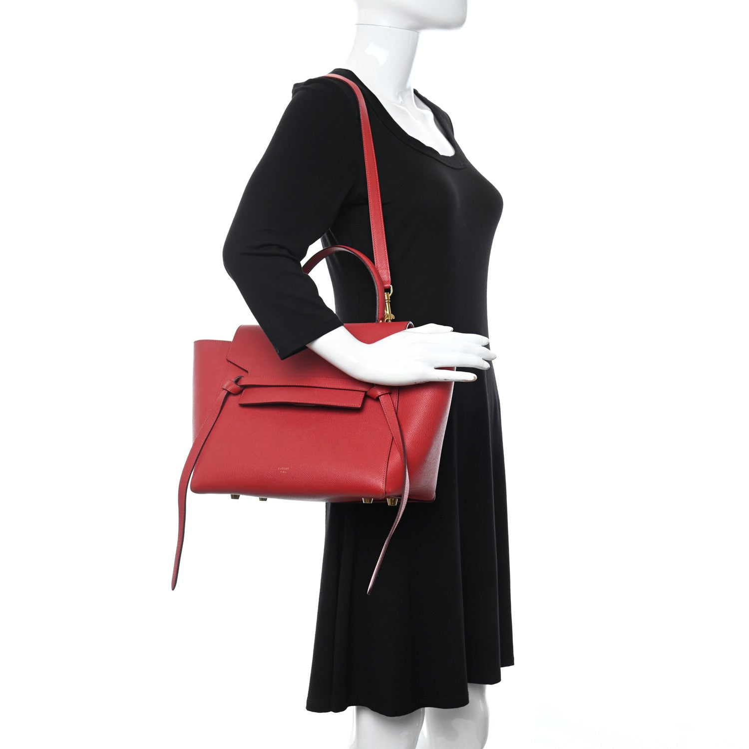Celine Grained Calfskin Mini Belt Bag Coquelicot 2 of 19