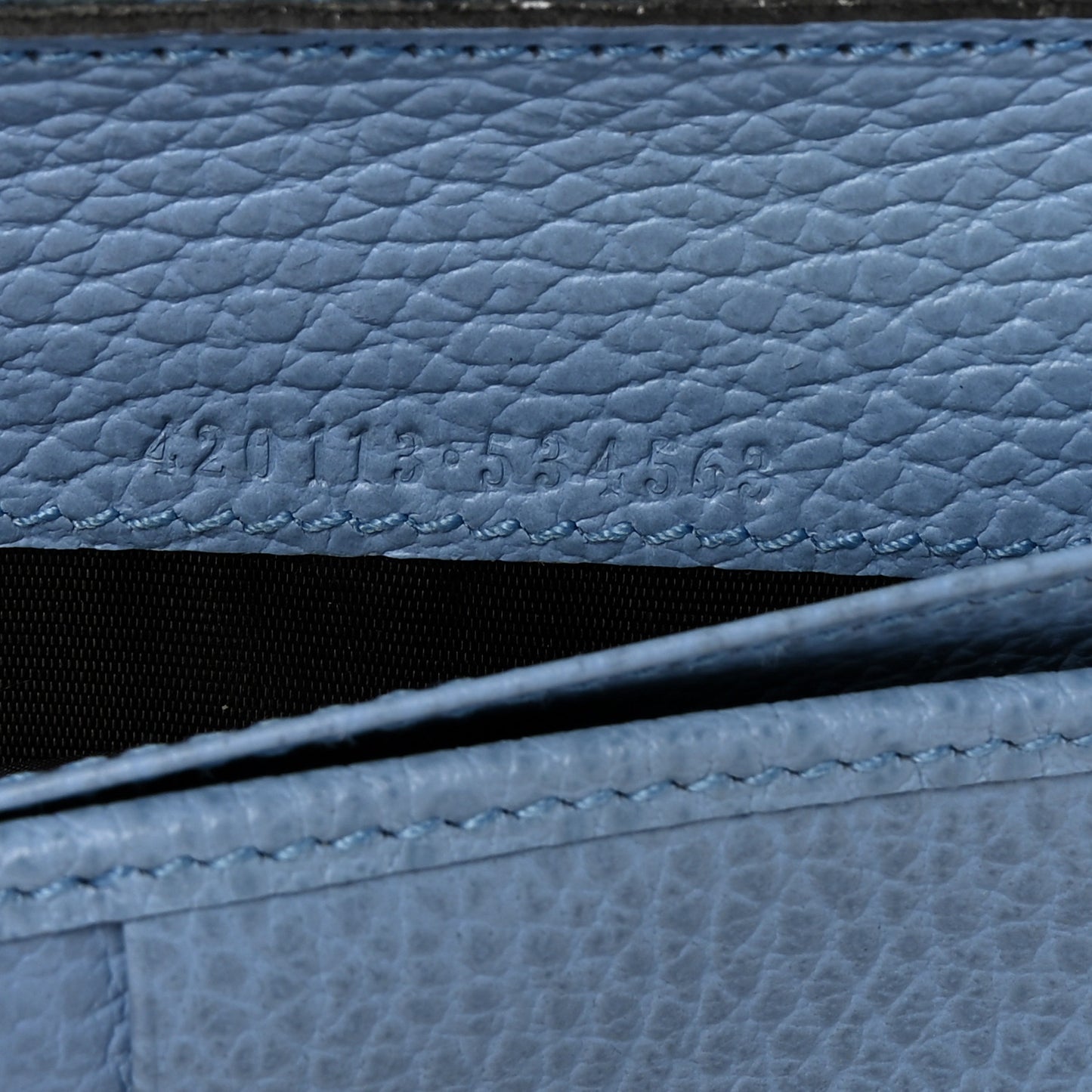 Monogram Dollar Calfskin Zip Around Wallet Beige Ebony Mineral Blue
