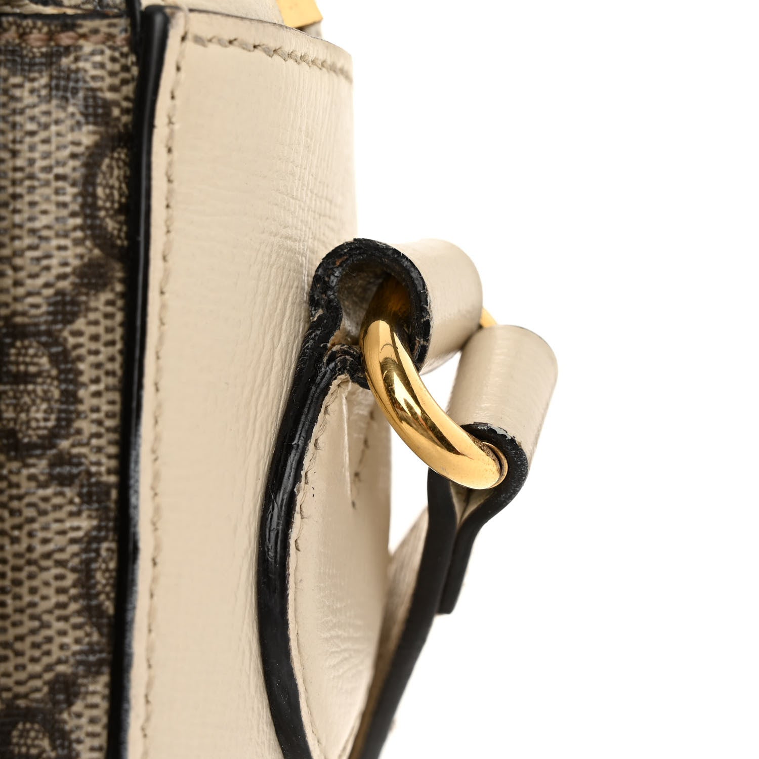 Gucci GG Supreme Monogram Small Horsebit 1955 Shoulder Bag Beige Mystic White 11 of 12