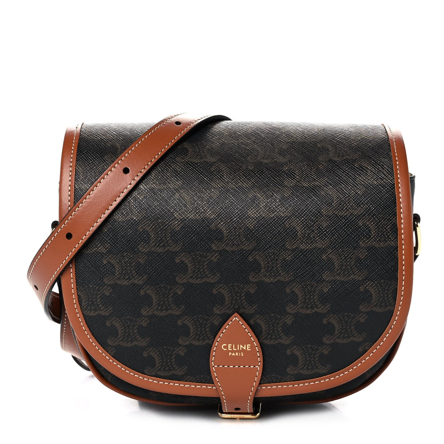 Triomphe Canvas Medium Folco Bag Tan