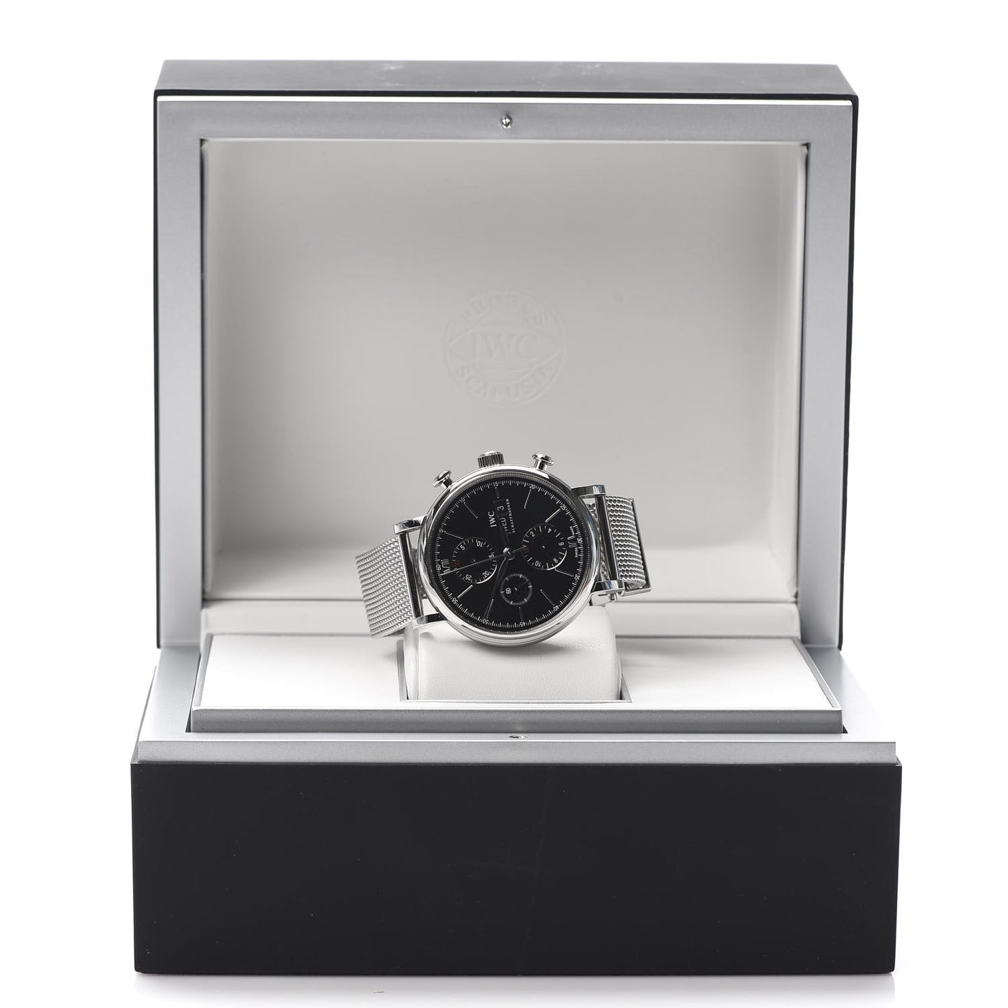 Stainless Steel 42mm Portofino Chronograph Automatic Watch Black IW391030