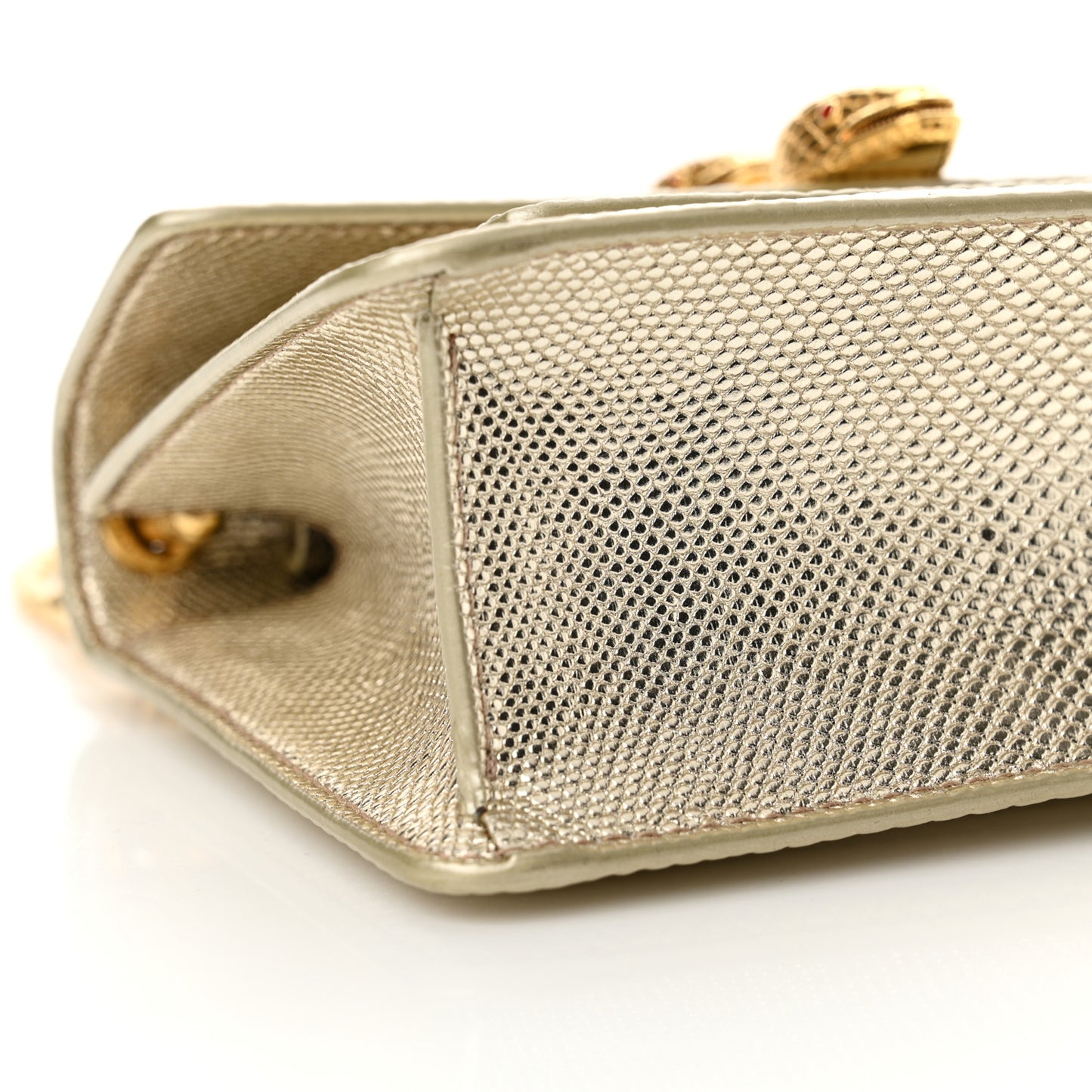x ALEXANDER WANG Metallic Karung Serpenti Top Handle Belt Bag Light Gold