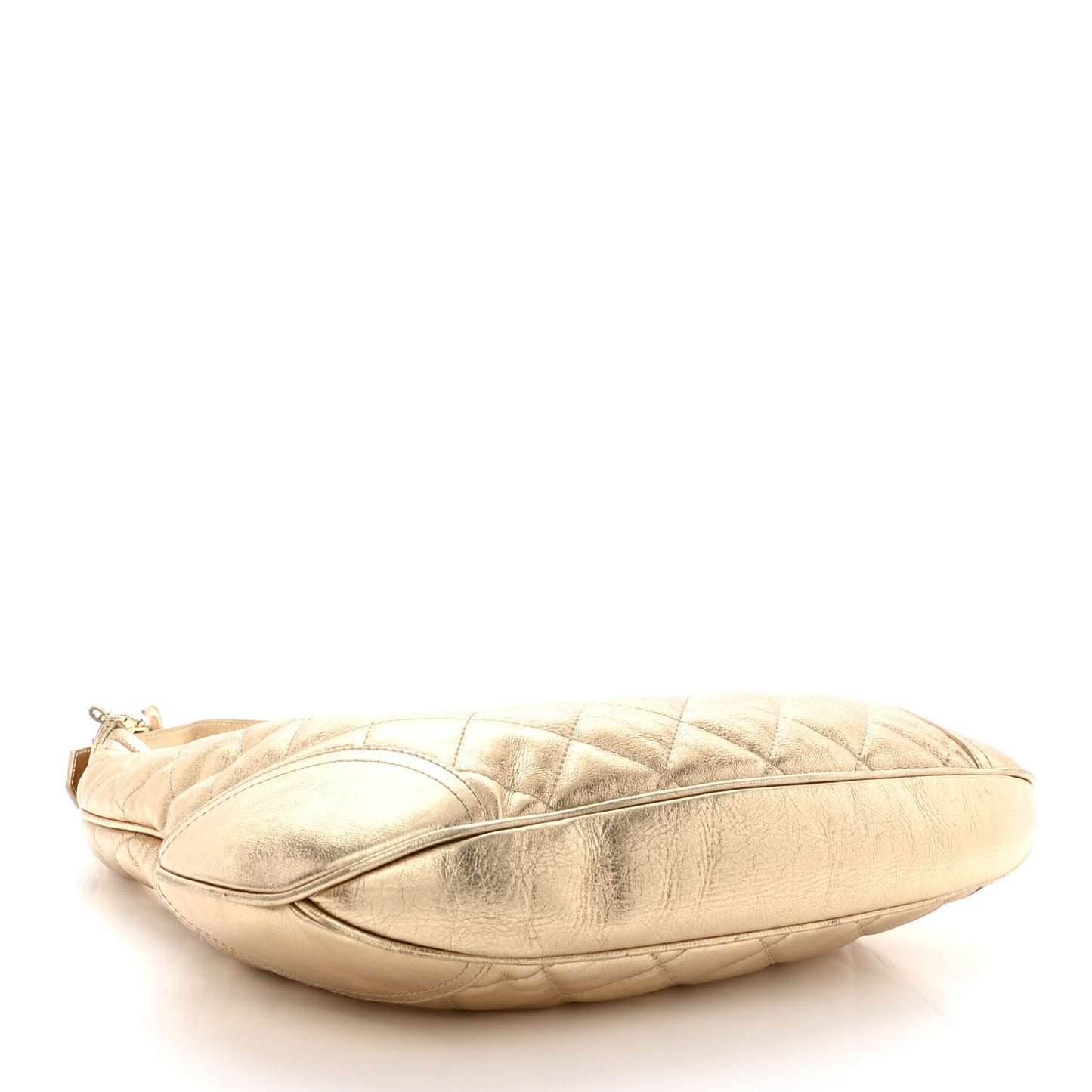 Metallic Calfskin Quilted Hoxton Hobo Gold