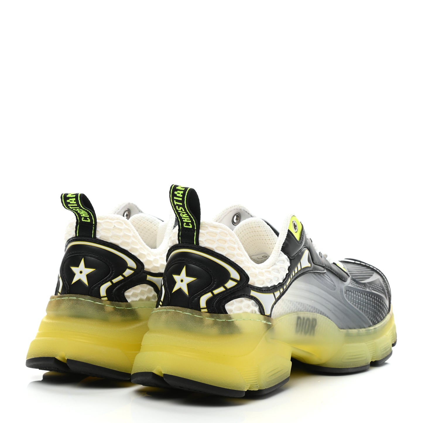 Matte Technical Fabric Mesh Dior Vibe Sneakers 36.5 White Yellow