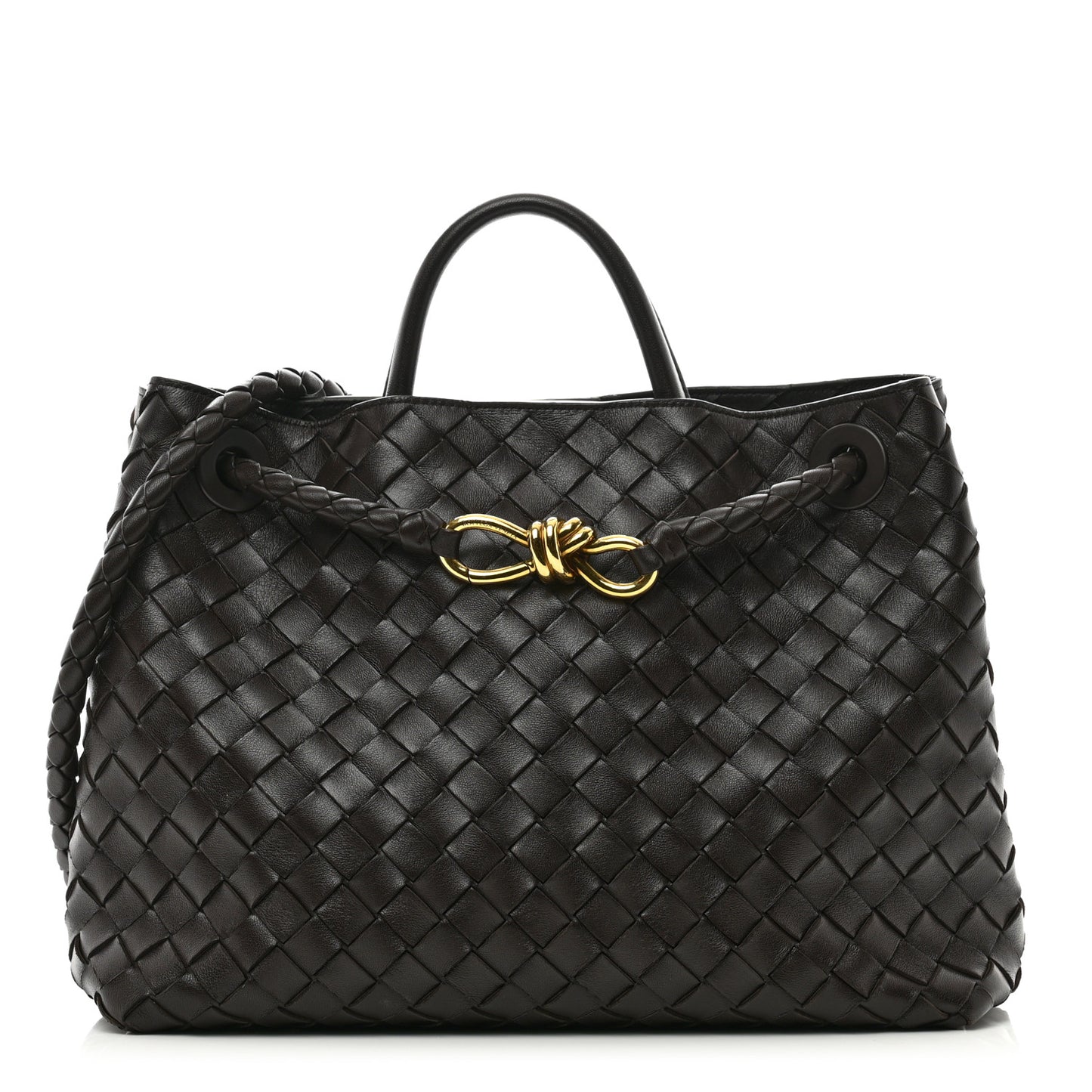 Nappa Intrecciato Medium Andiamo Shoulder Bag Fondant