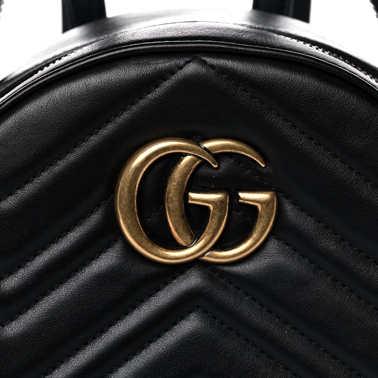 Gucci Calfskin Matelasse GG Marmont Dome Backpack Black 9 of 11