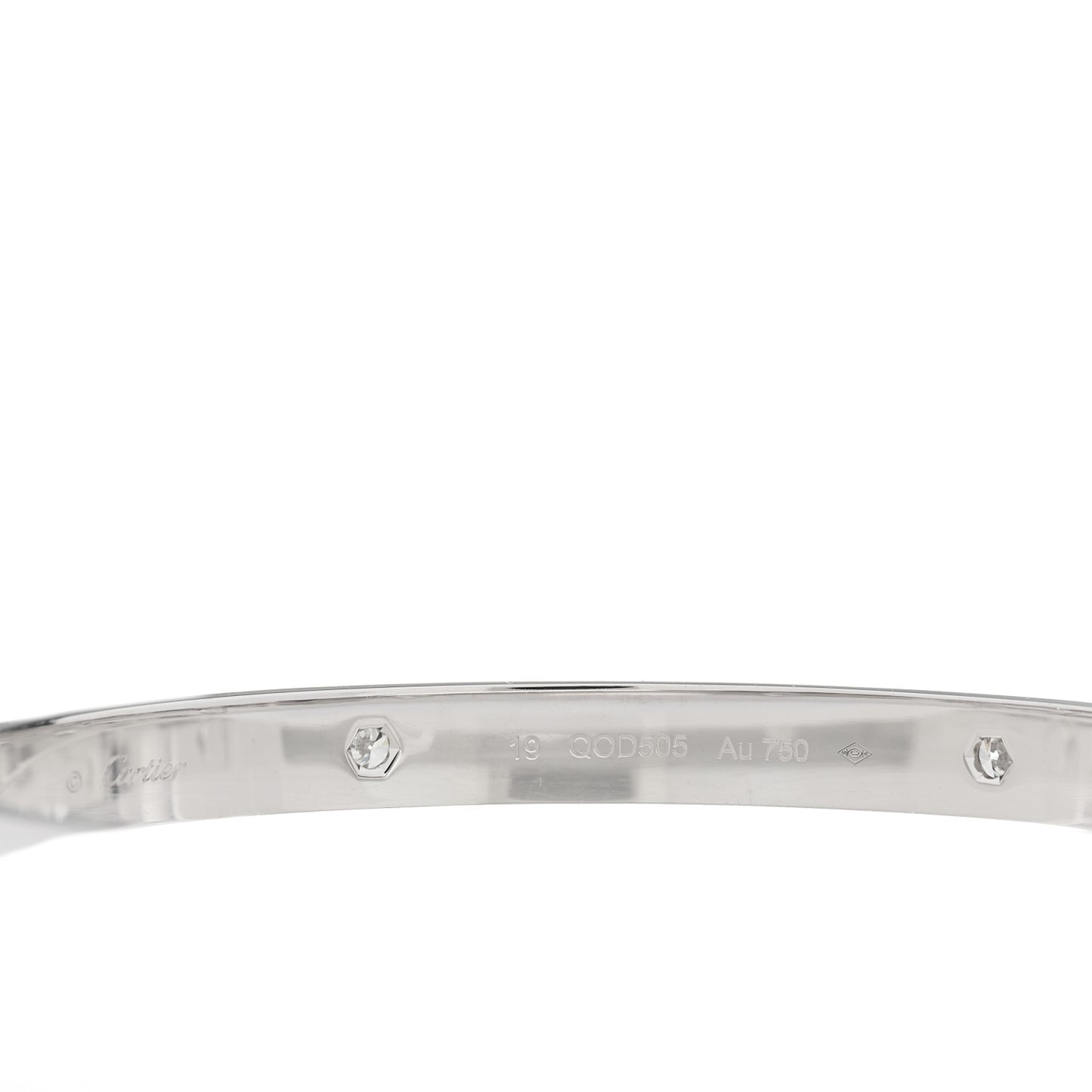 18K White Gold 4 Diamond Love Bracelet 19