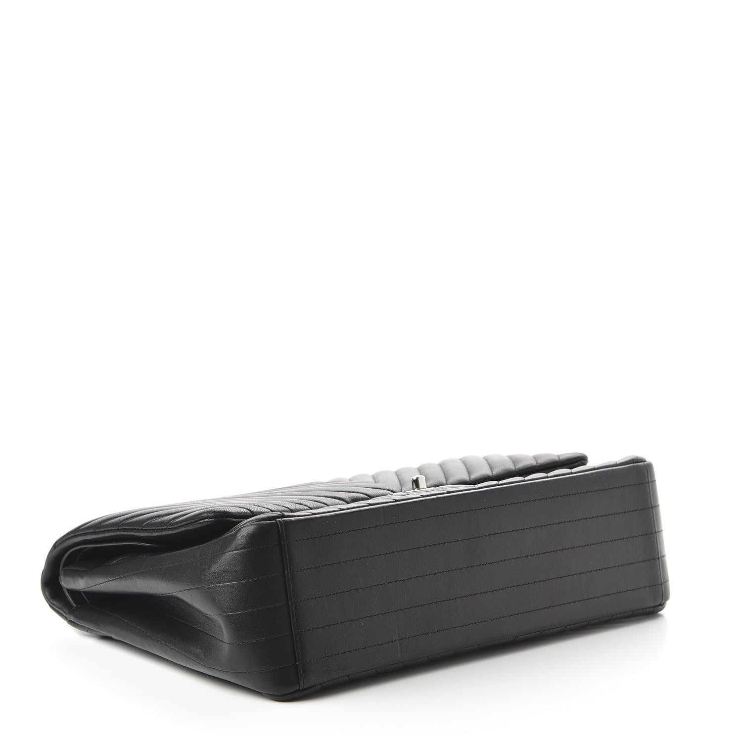 Chanel Lambskin Chevron Quilted Maxi Double Flap Black 5 of 13