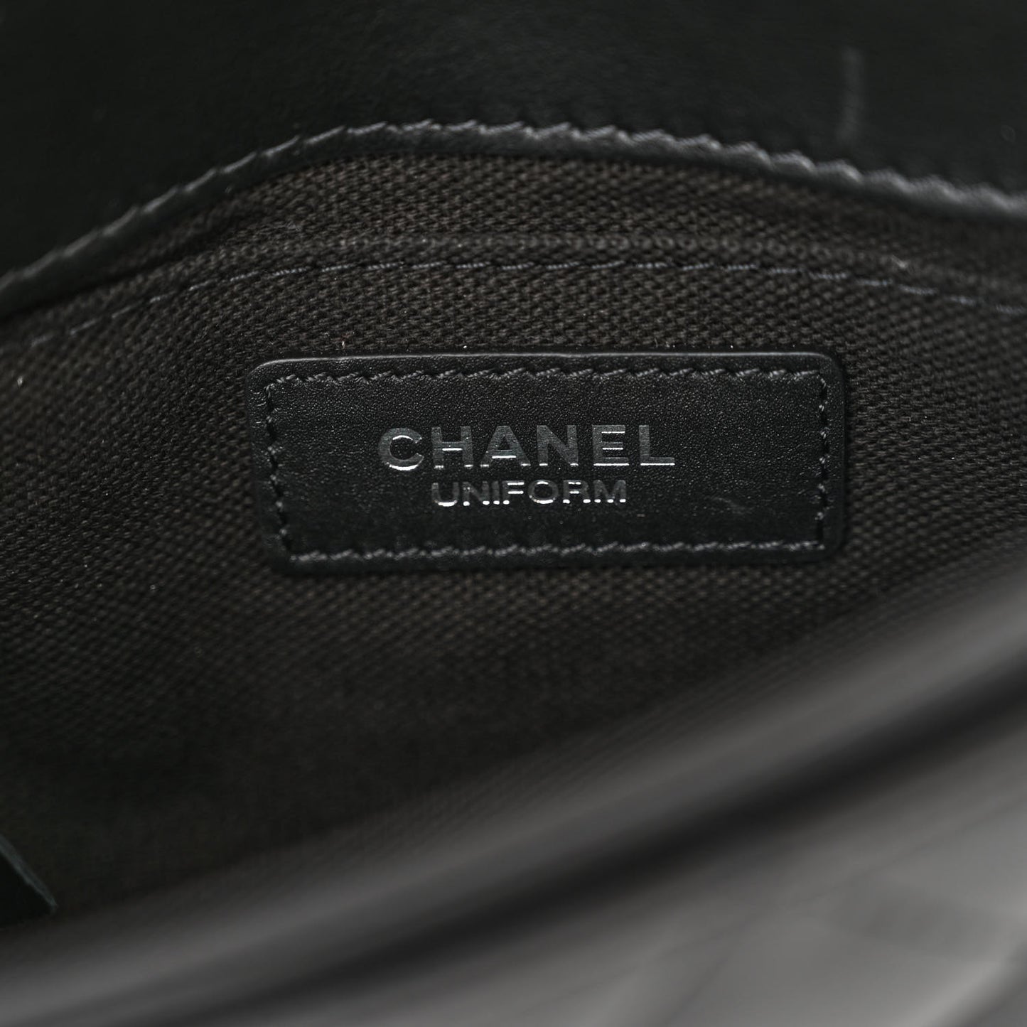 Calfskin Quilted CC Uniform Flap Belt Bag Black