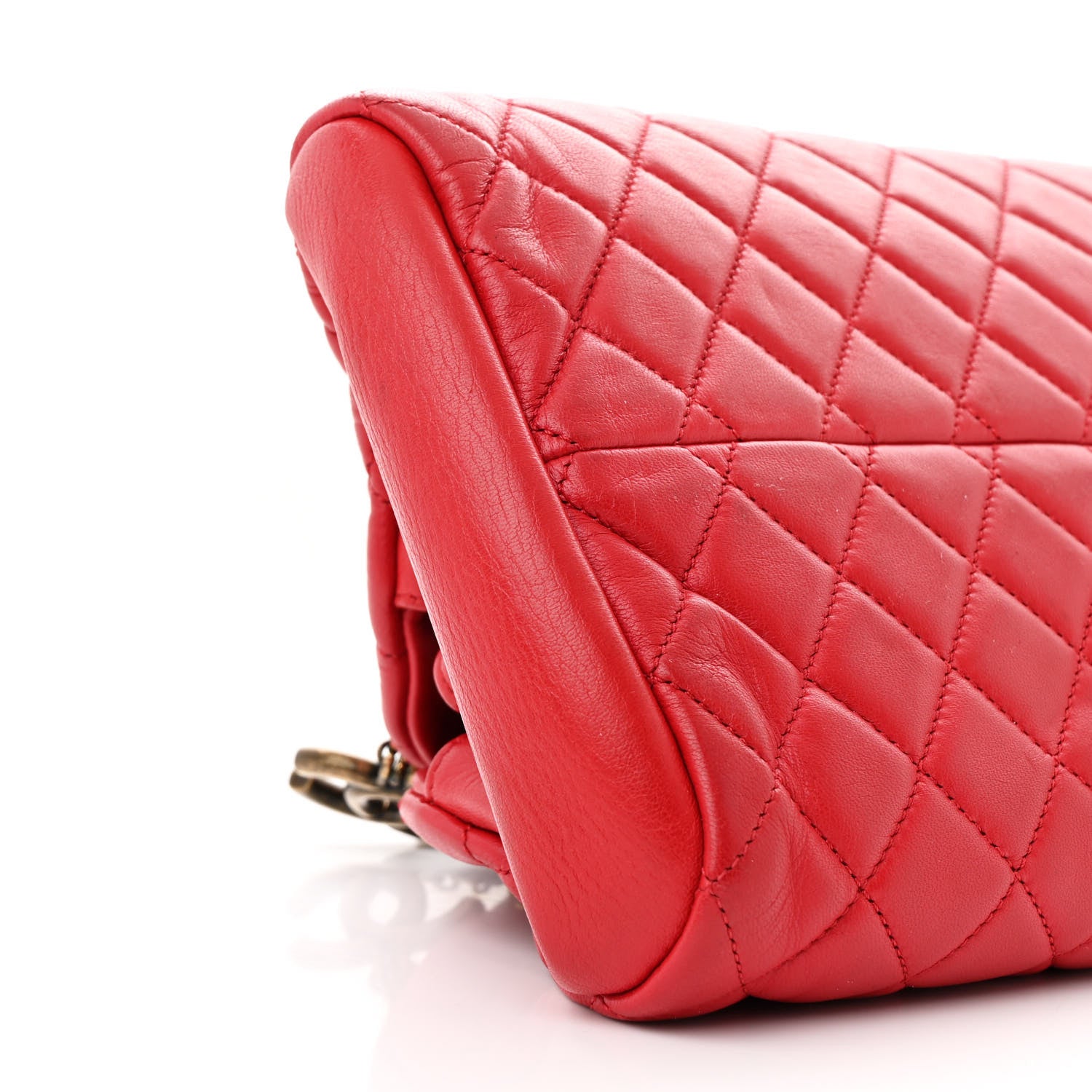 Chanel Lambskin Quilted Medium Just Mademoiselle Red 11 of 14