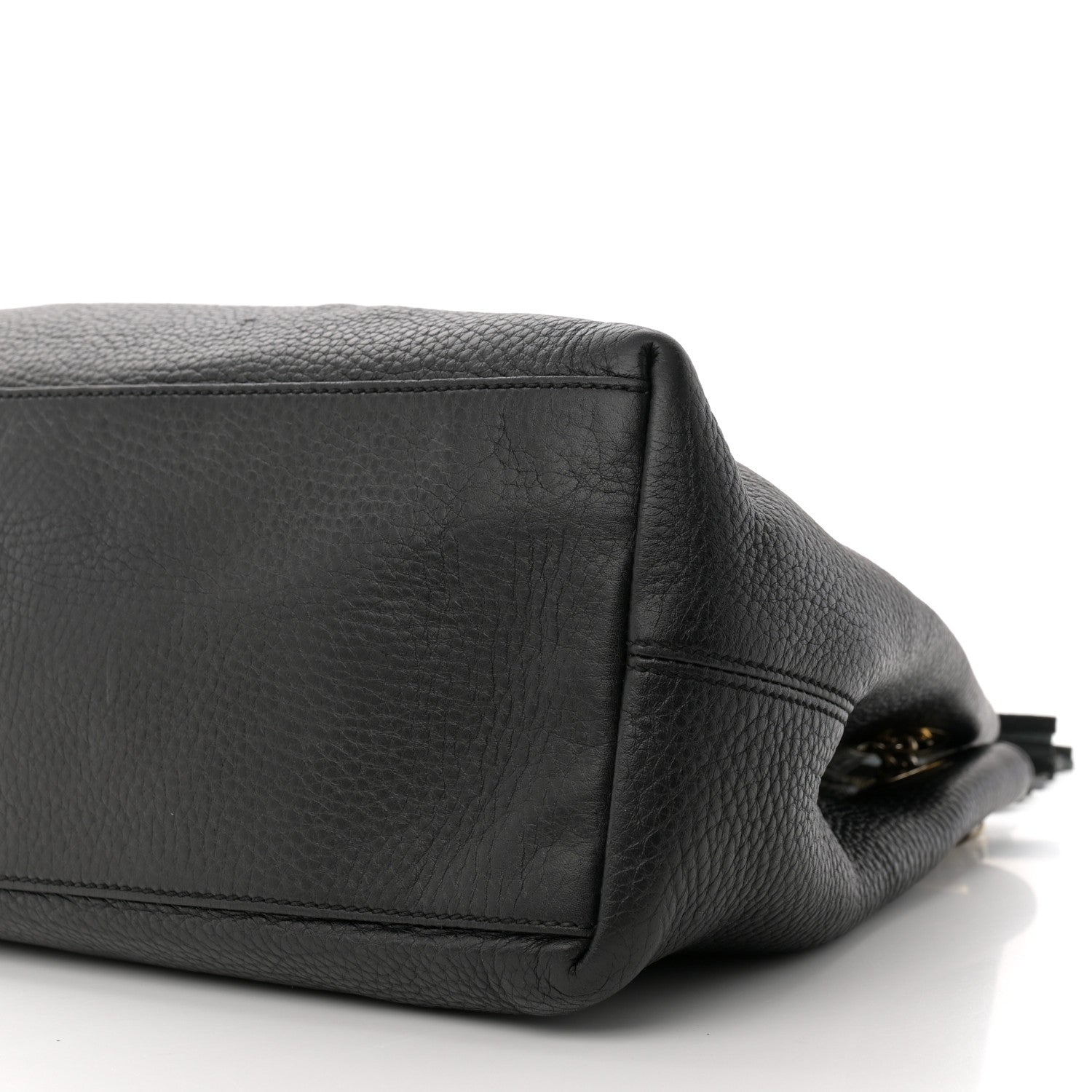 Gucci Pebbled Calfskin Medium Soho Chain Shoulder Bag Black 10 of 17