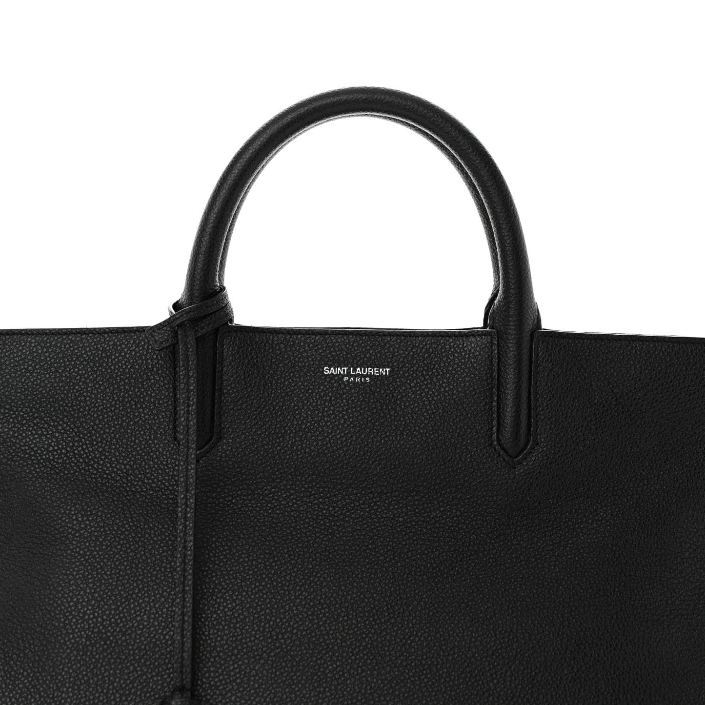 Grained Calfskin Small Cabas Rive Gauche Black