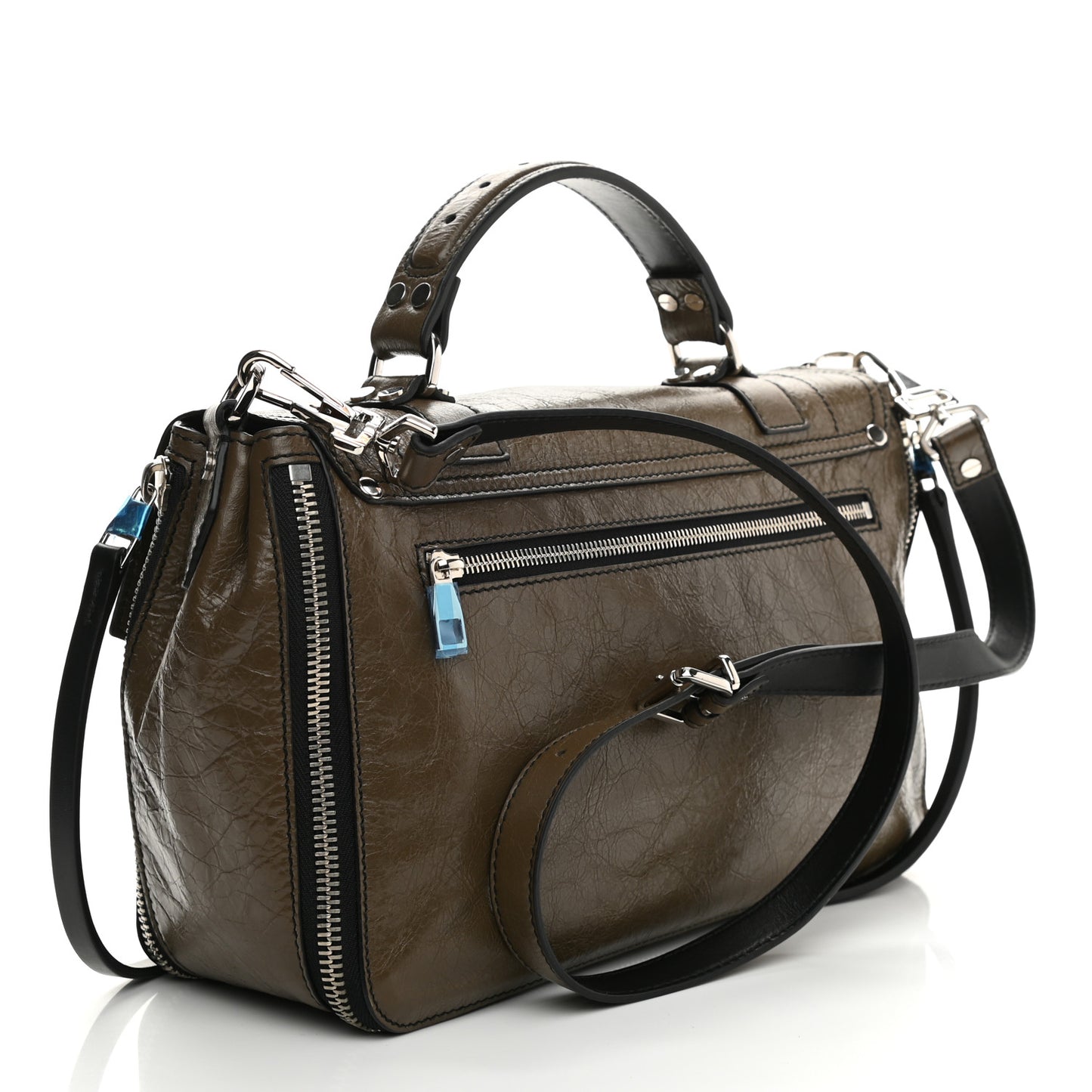 Calfskin Medium Contrast Stitching PS1 Satchel Bay Leaf