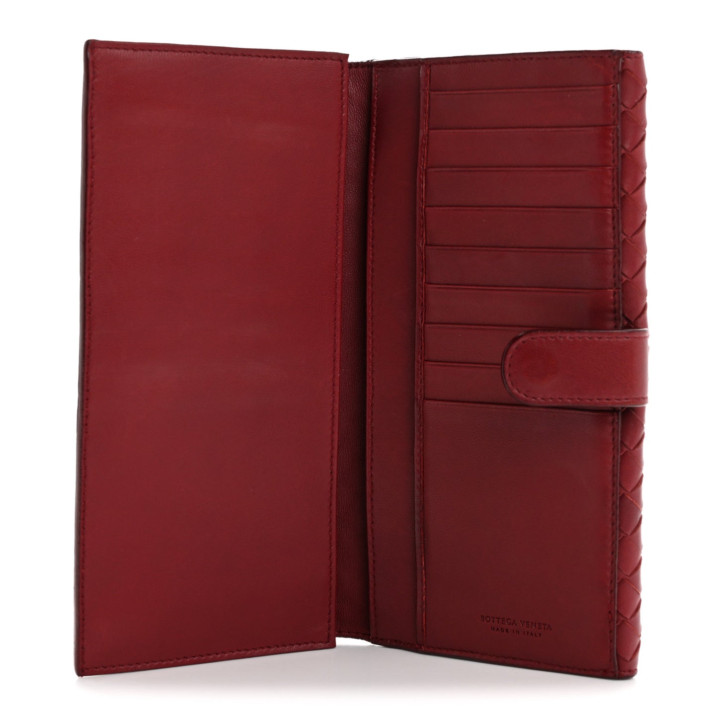 Nappa Intrecciato Continental Wallet Dark Red