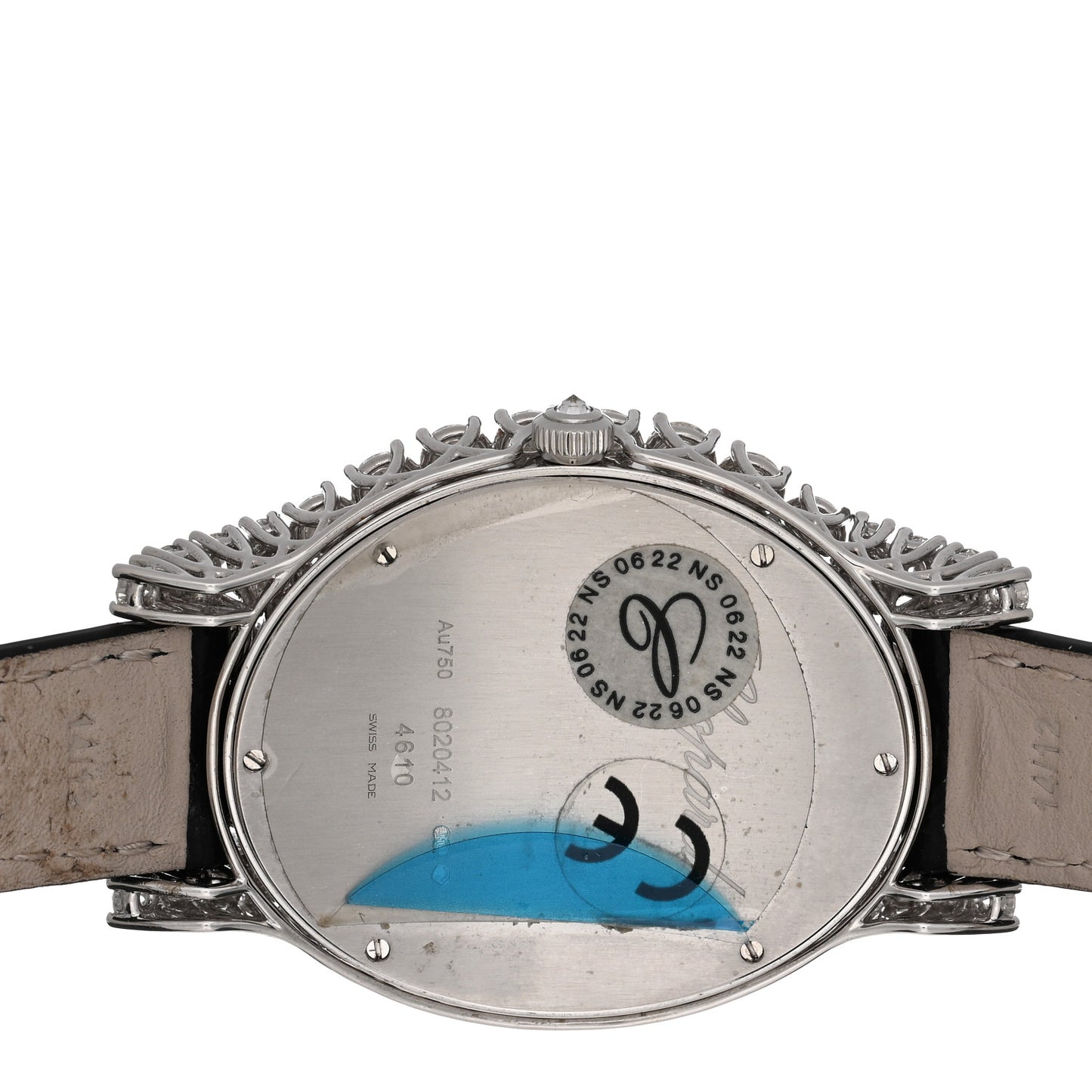 18K White Gold Alligator Diamond Bezel 34mm L’Heure du Diamant Oval Quartz Watch