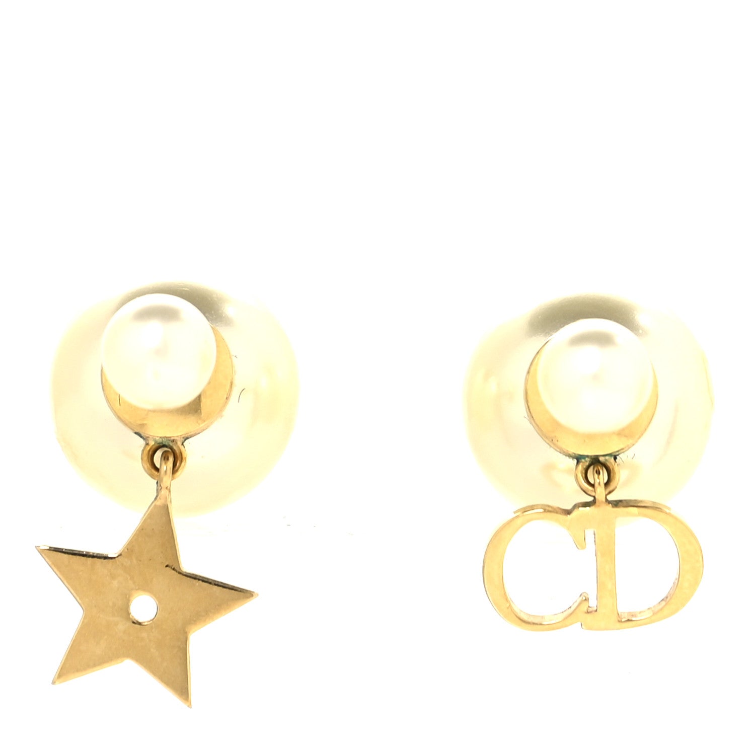 Christian Dior Pearl Mise En Dior Logo Tribal Earrings  display picture 1