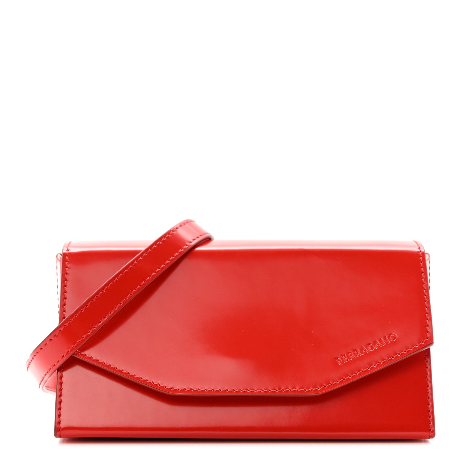 Salvatore Ferragamo Brushed Calfskin Mini Geometric Clutch Bag