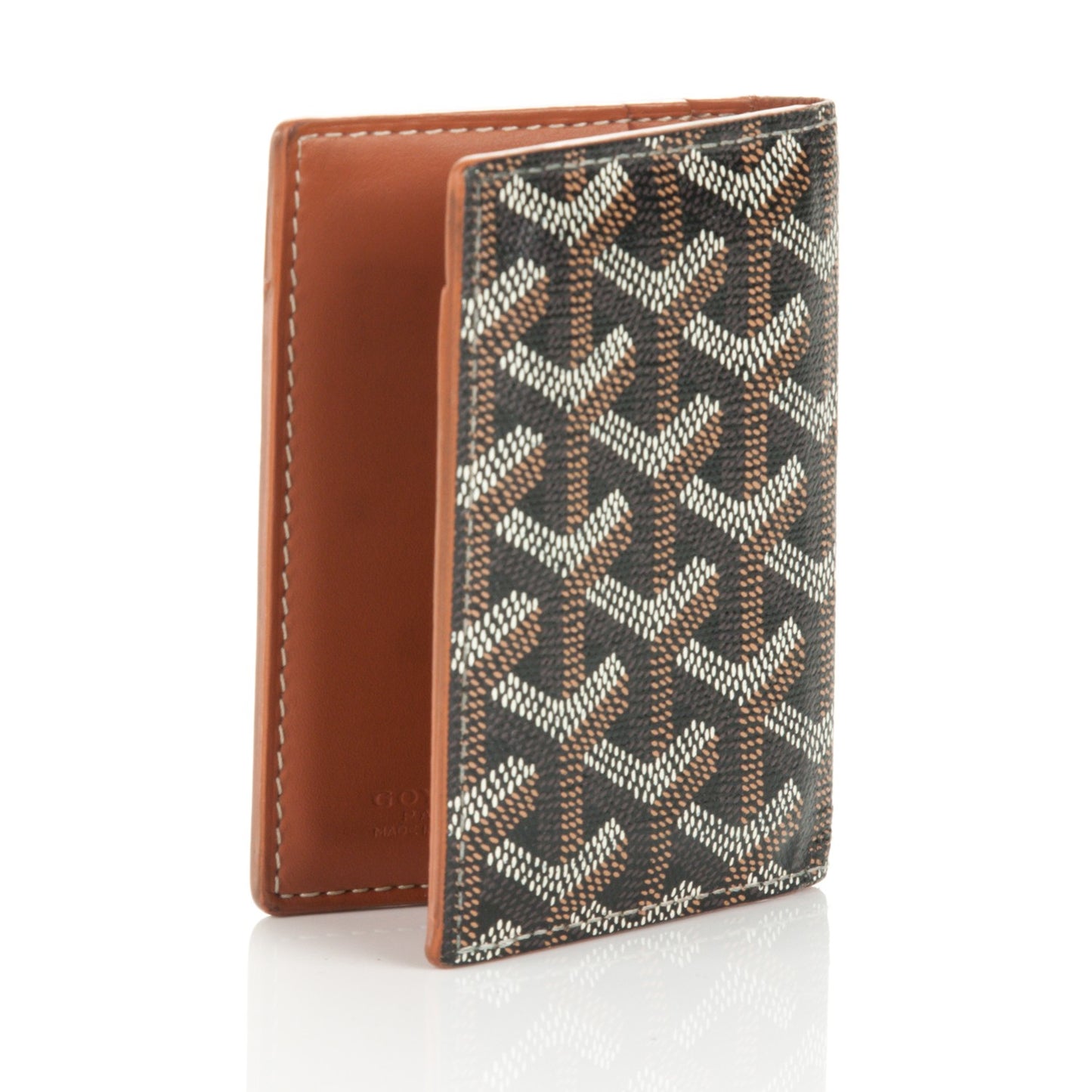 Goyardine Saint Marc Folding Card Case Black