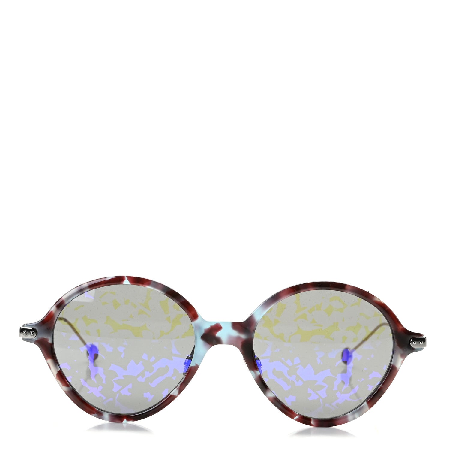 Christian Dior Acetate Leaf Print Umbrage Round Sunglasses Purple Foliage 2 of 5