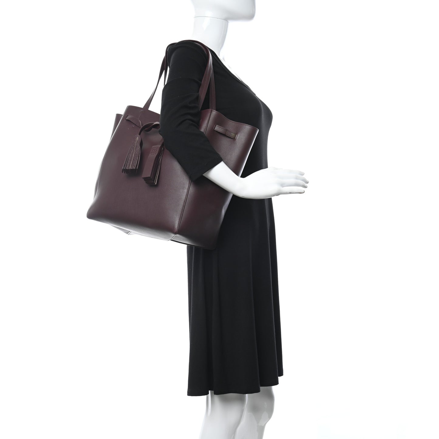 Smooth Calfskin Small Belt Cabas Phantom Burgundy