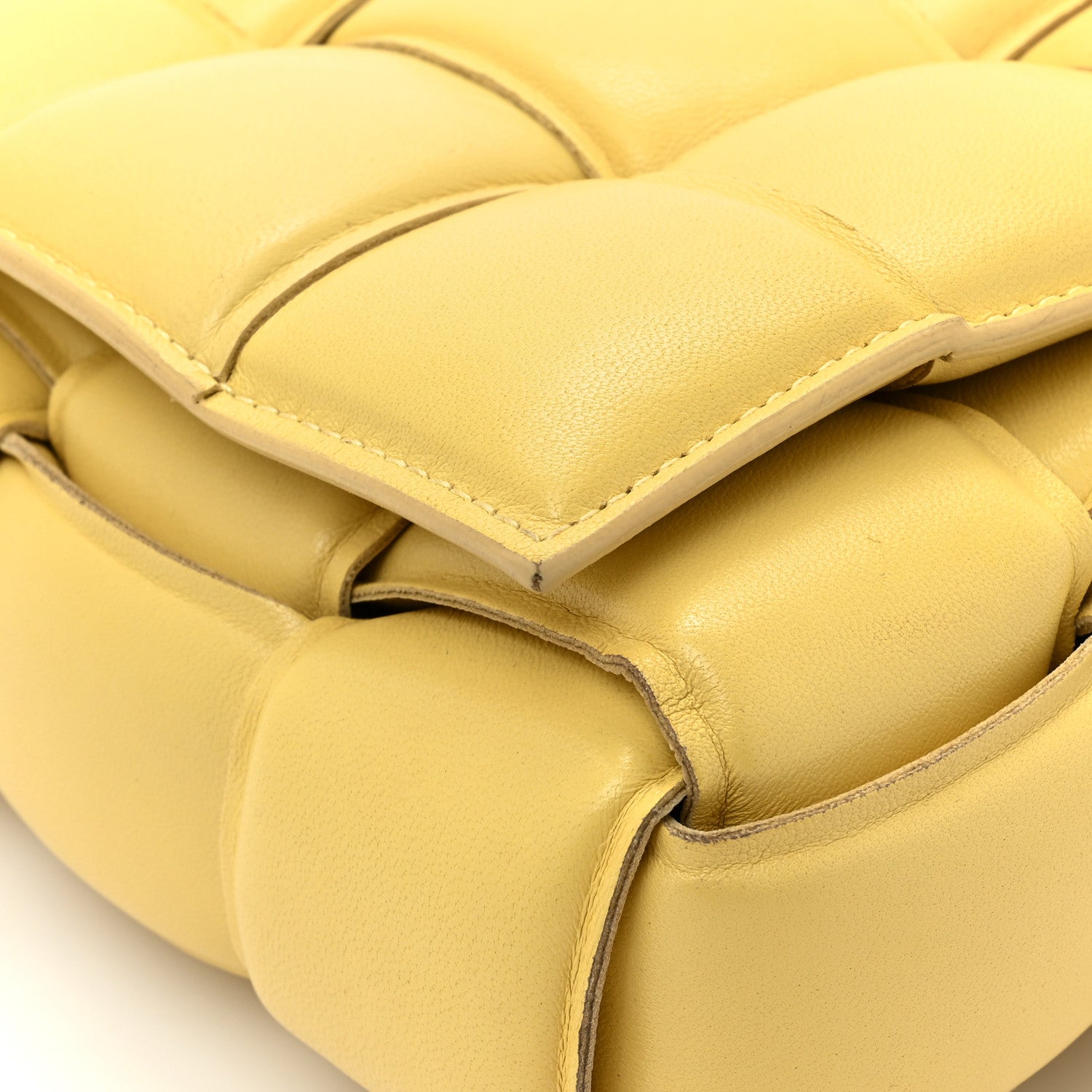 Bottega Veneta Lambskin Maxi Intreccio Padded Chain Cassette Crossbody Bag Corn 13 of 17