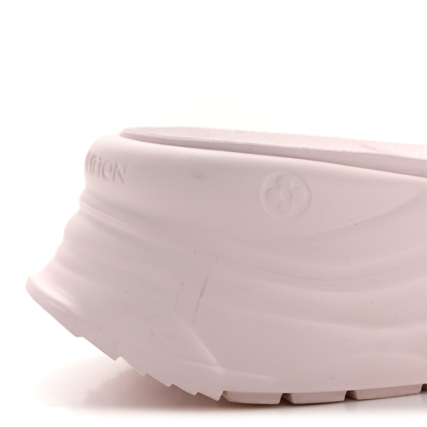 Rubber Monogram Embossed Pool 55 Flat Comfort Mule 40 Rose Clair