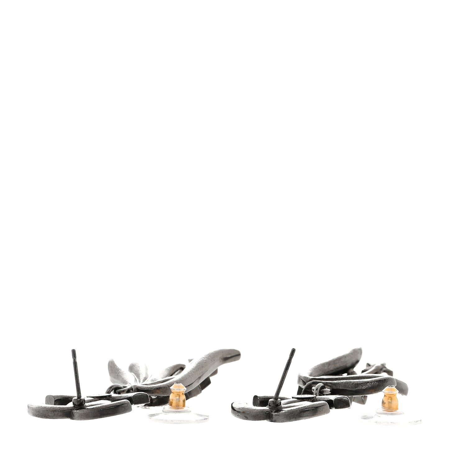 Ruthenium Crystal Baguette CC Wing Star Earrings