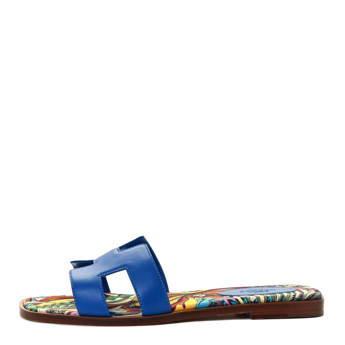 Calfskin Oran Sandals 36.5 Bleu Zanzibar