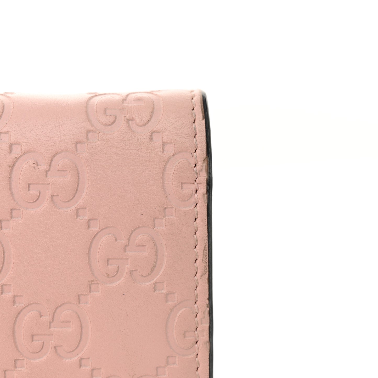 Guccissima Signature Crystal Cat Chain Wallet Light Candy Pink