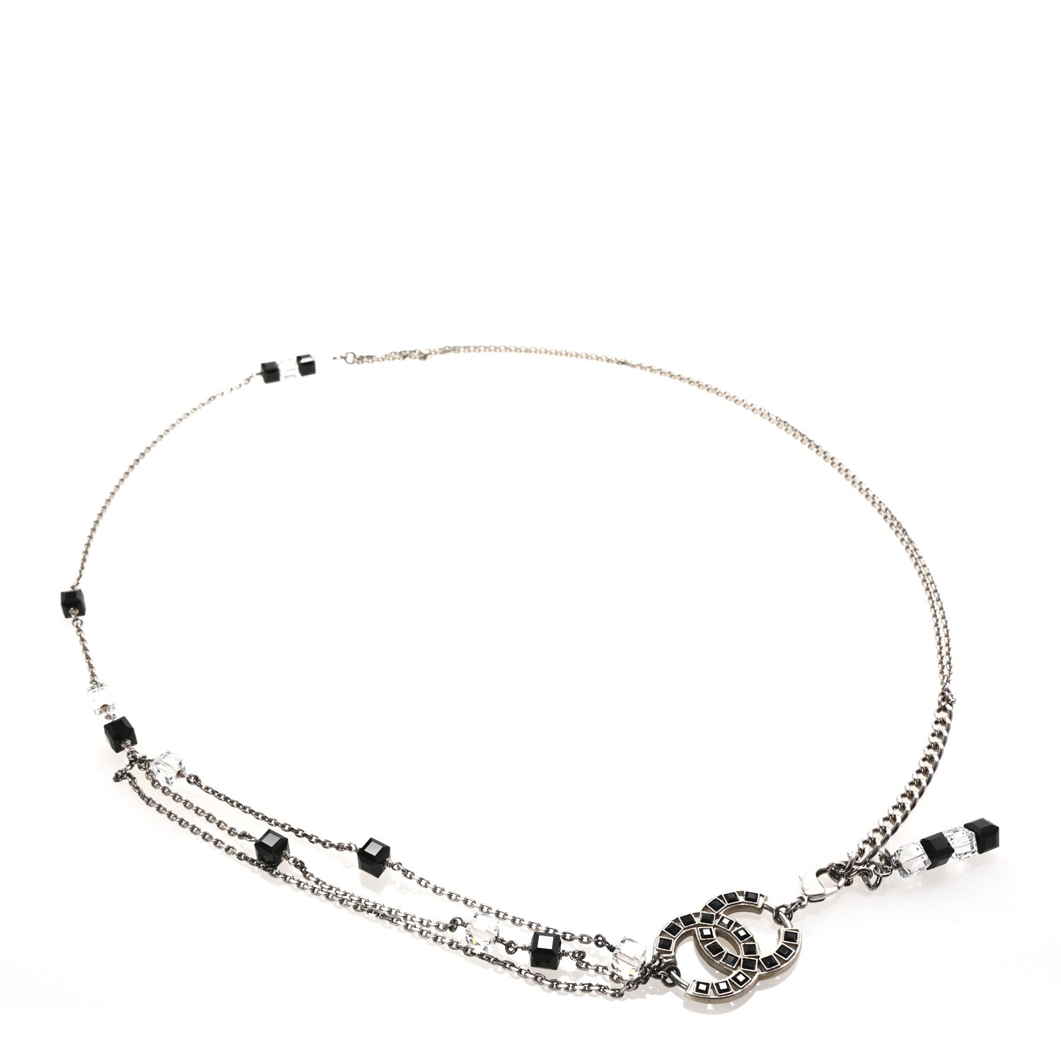 CHANEL チェーンベルト ブラック/シルバー CHANEL シャネル チェーンベルト ココマーク メタル レザー シルバー