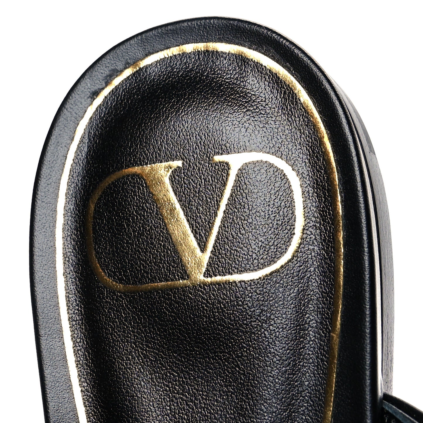 Calfskin Roman Stud Flat Mules 39 Black