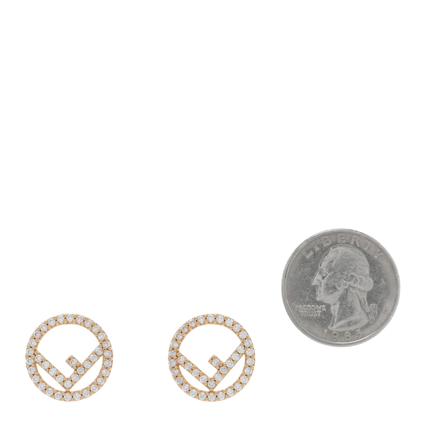 Metal Crystal F is Fendi Earrings Gold