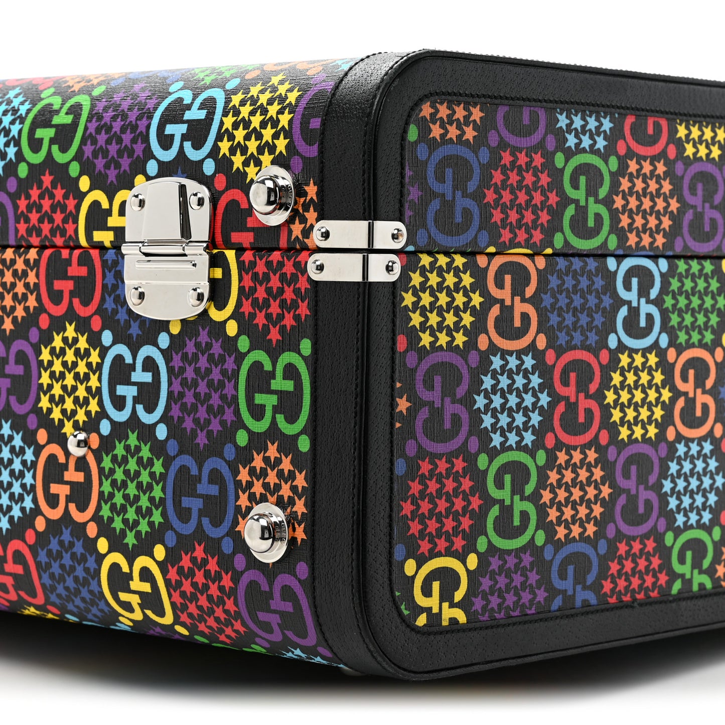GG Supreme Monogram Psychedelic Extra Large Savoy Suitcase Black Multicolor