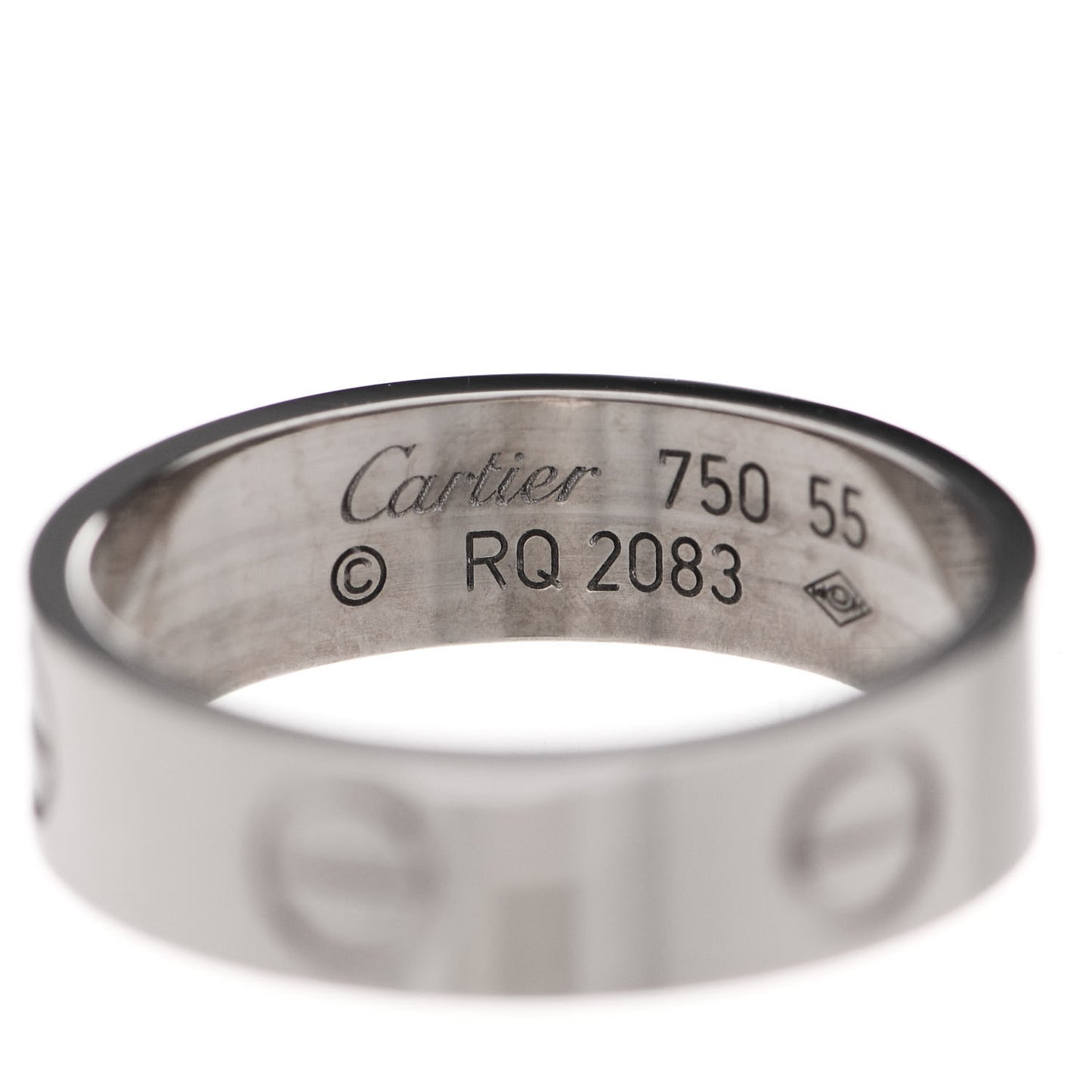 18K White Gold 5.5mm LOVE Ring 55 7.25