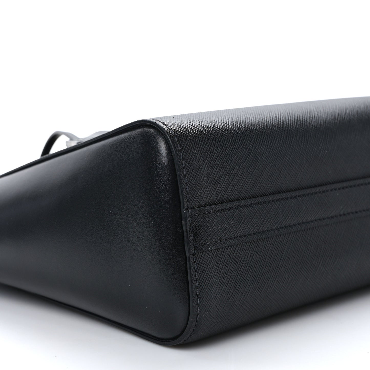 Saffiano Soft Calfskin Small Zippered Tote Black