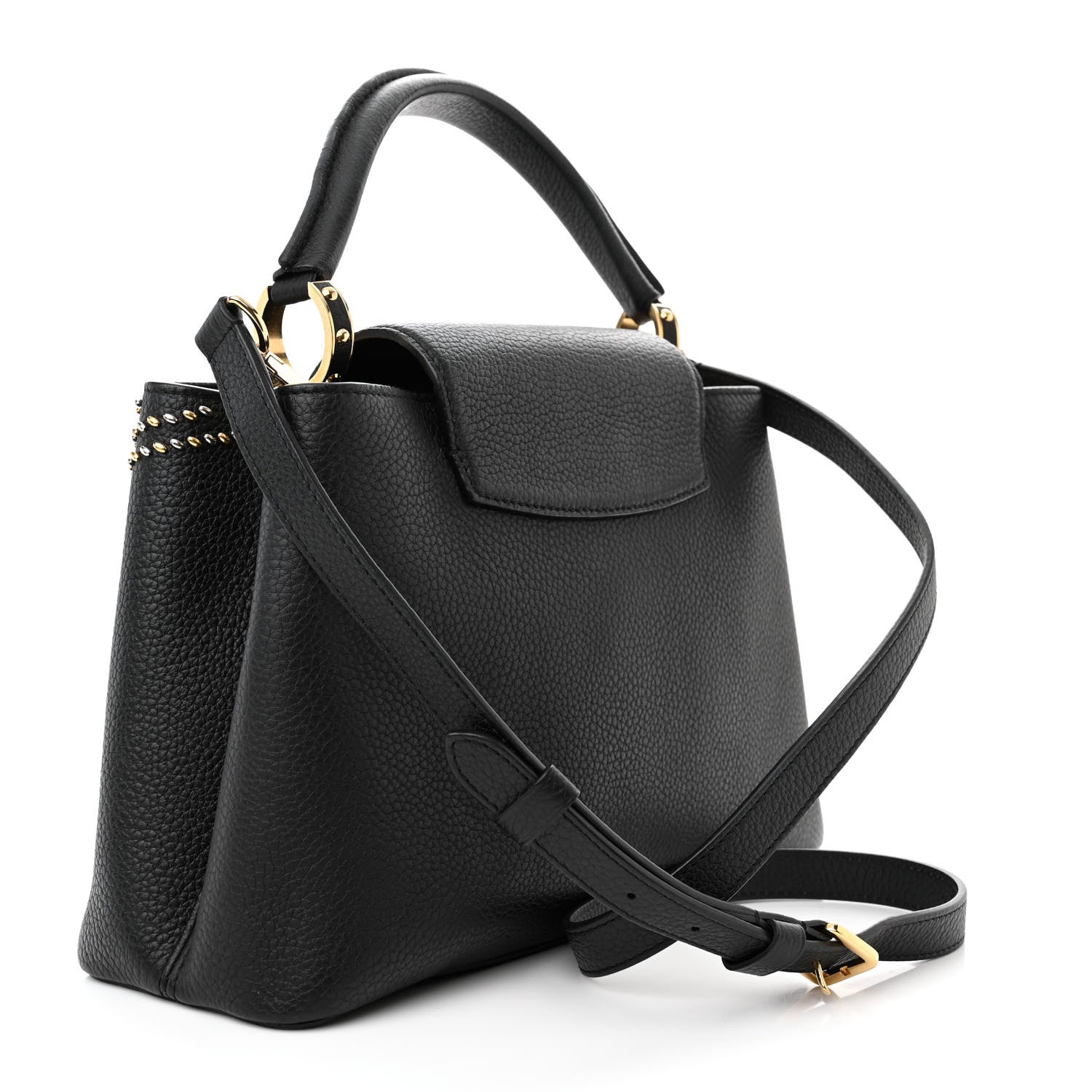 Louis Vuitton Taurillon Fleur De Lys Capucines PM Black 3 of 11