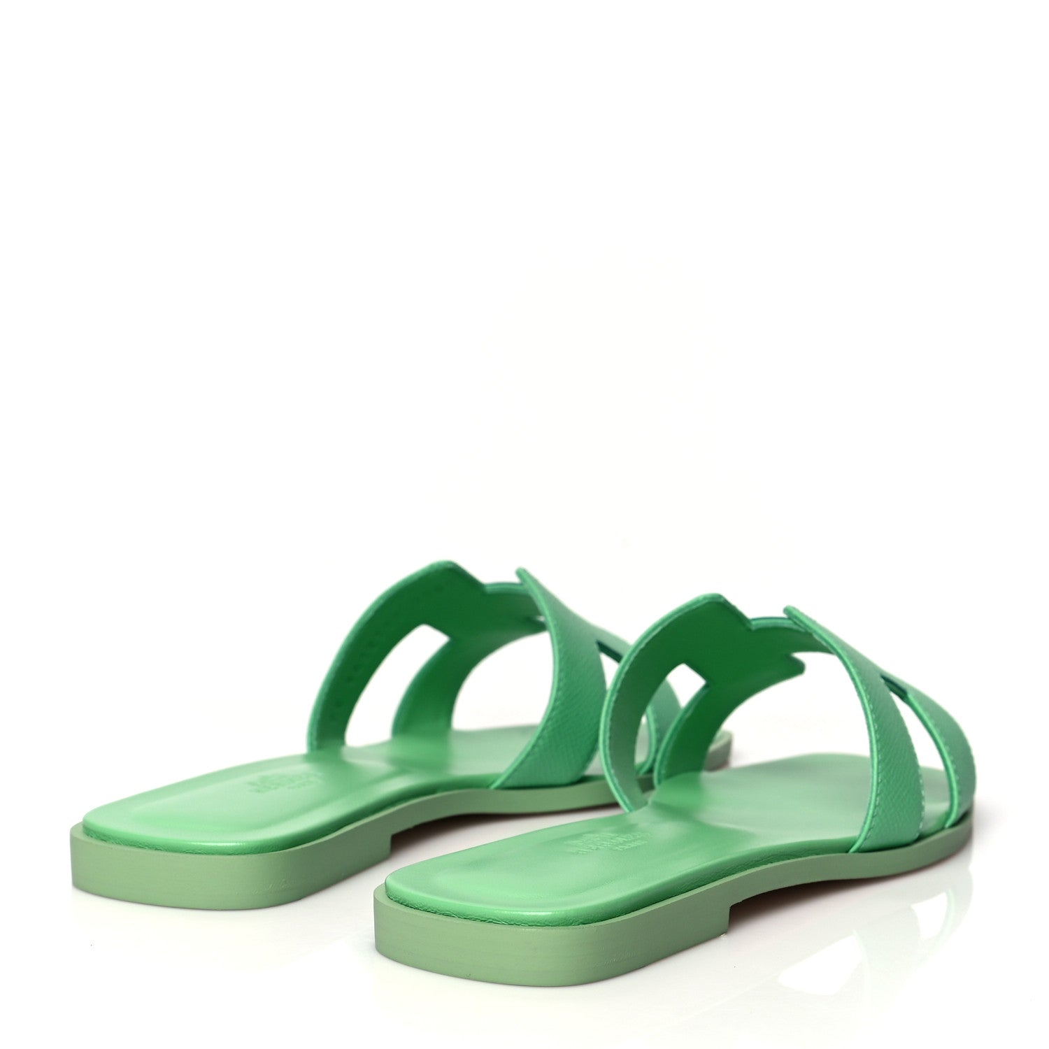 Hermes Epsom Oran Sandals 38 Vert Pomme 4 of 8