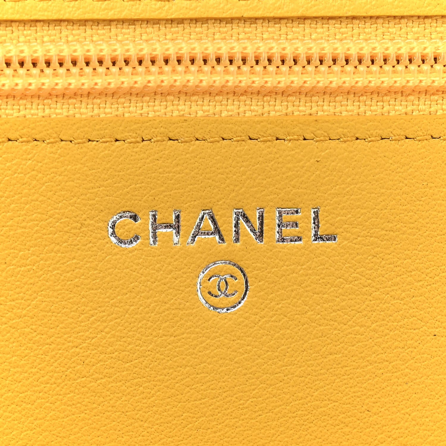 Chanel Caviar Sevruga Wallet on Chain WOC Yellow 6 of 15