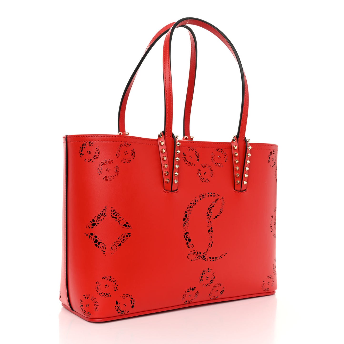 Calfskin Loubinthesky Perforated Small Cabata Tote Ole